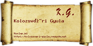 Kolozsvári Gyula névjegykártya