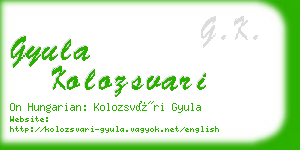 gyula kolozsvari business card